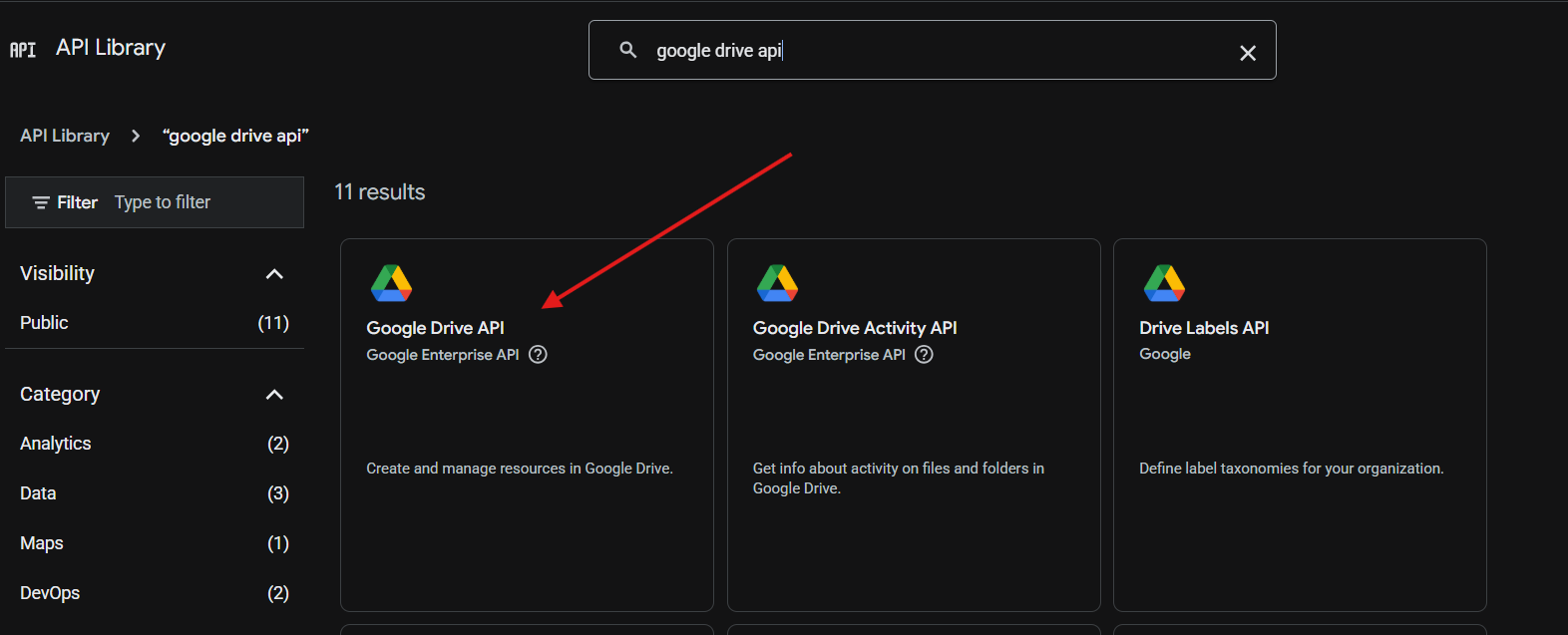 Enable Google Drive API